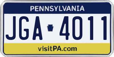 PA license plate JGA4011