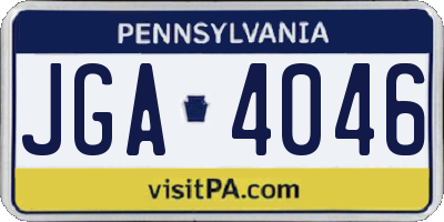 PA license plate JGA4046