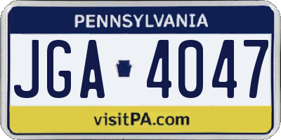 PA license plate JGA4047