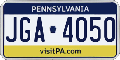 PA license plate JGA4050