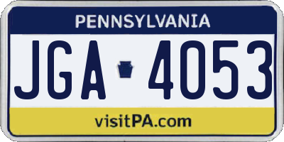 PA license plate JGA4053