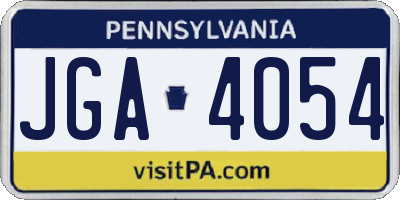 PA license plate JGA4054