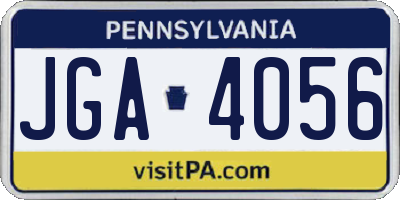 PA license plate JGA4056