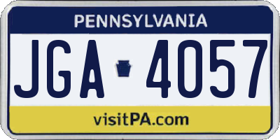 PA license plate JGA4057
