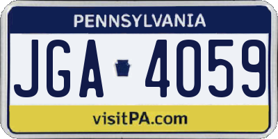 PA license plate JGA4059