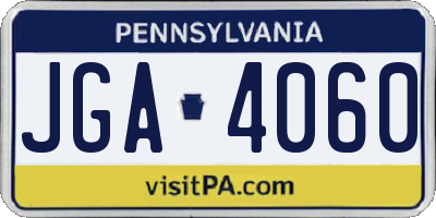PA license plate JGA4060