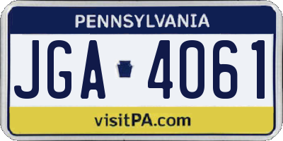 PA license plate JGA4061
