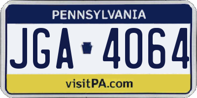 PA license plate JGA4064