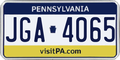 PA license plate JGA4065