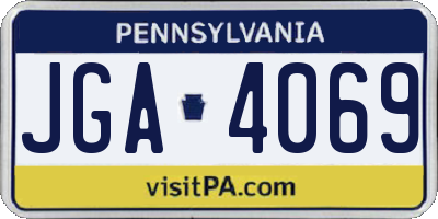 PA license plate JGA4069