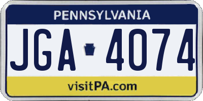PA license plate JGA4074