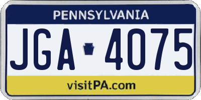 PA license plate JGA4075