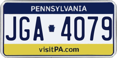 PA license plate JGA4079