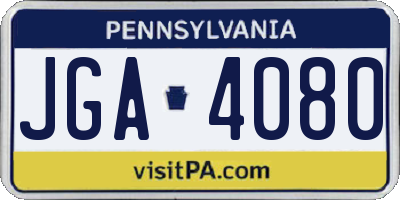 PA license plate JGA4080