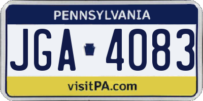 PA license plate JGA4083