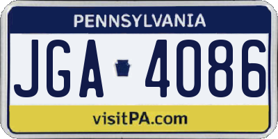 PA license plate JGA4086