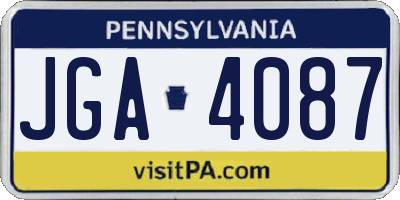 PA license plate JGA4087
