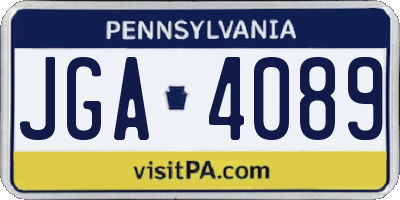 PA license plate JGA4089