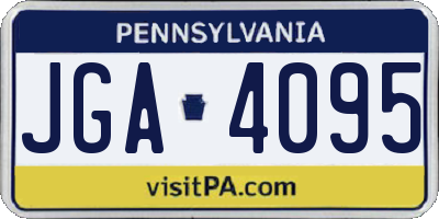 PA license plate JGA4095