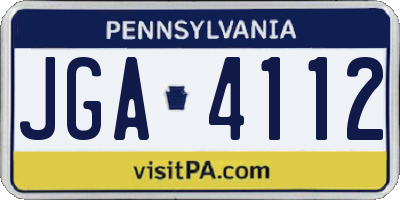 PA license plate JGA4112