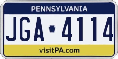 PA license plate JGA4114