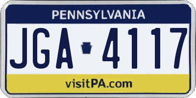 PA license plate JGA4117