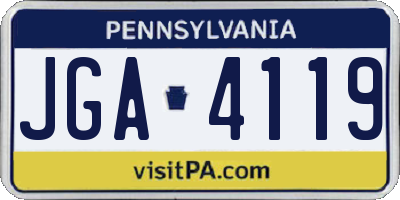 PA license plate JGA4119