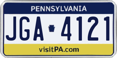 PA license plate JGA4121