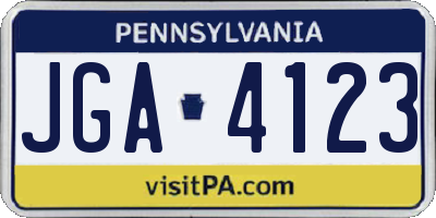 PA license plate JGA4123