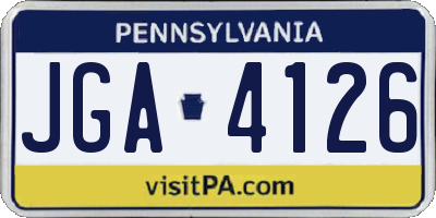 PA license plate JGA4126