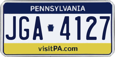 PA license plate JGA4127