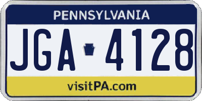 PA license plate JGA4128
