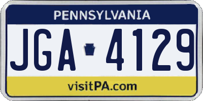 PA license plate JGA4129