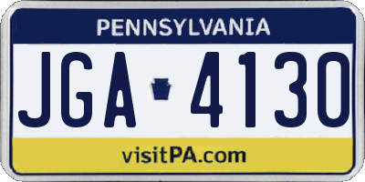 PA license plate JGA4130
