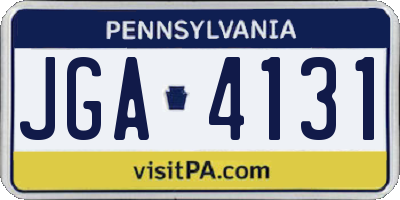 PA license plate JGA4131