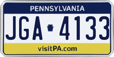 PA license plate JGA4133