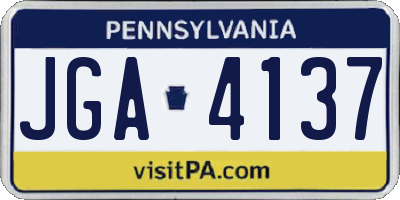 PA license plate JGA4137