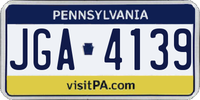 PA license plate JGA4139