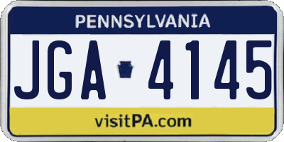 PA license plate JGA4145