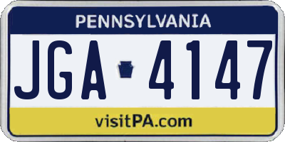 PA license plate JGA4147