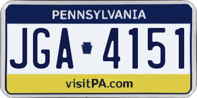 PA license plate JGA4151