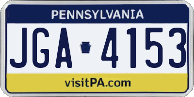 PA license plate JGA4153