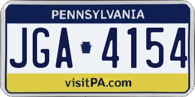 PA license plate JGA4154