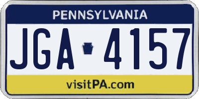 PA license plate JGA4157