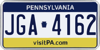 PA license plate JGA4162