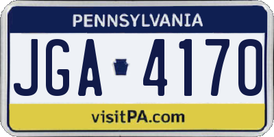 PA license plate JGA4170