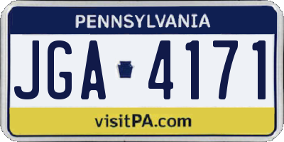 PA license plate JGA4171