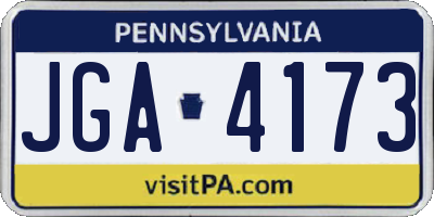 PA license plate JGA4173