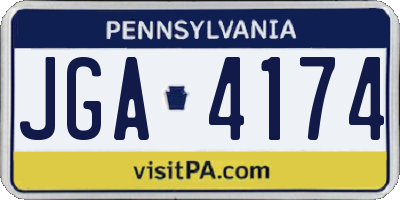 PA license plate JGA4174