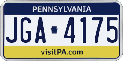PA license plate JGA4175